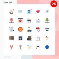 25 platt Färg begrepp för webbplatser mobil och appar kärlek pil textur hjärta resa redigerbar vektor design element