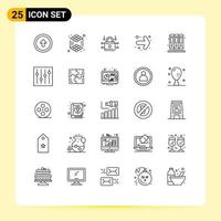 25 kreative Symbole, moderne Zeichen und Symbole von Bibliotheksbüchern, rechter Pfeil, editierbare Vektordesign-Elemente vektor
