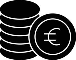 euro mynt glyf ikon vektor