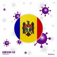bete für moldawien covid19 coronavirus typografie flagge bleib zu hause bleib gesund achte auf deine eigene gesundheit vektor