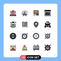 Stock-Vektor-Icon-Pack mit 16 Zeilenzeichen und Symbolen für Kräuter-Download-Paket-Website-Seite editierbare kreative Vektor-Design-Elemente vektor