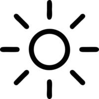 Sonnensymbol auf weißem Hintergrund, Illustration des Sonnensymbolsymbols in Schwarz auf weißem Hintergrund vektor