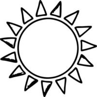 Sol ikon i vit bakgrund, illustration av Sol ikon symbol i svart på vit bakgrund vektor