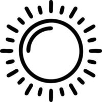 Sonnensymbol auf weißem Hintergrund, Illustration des Sonnensymbolsymbols in Schwarz auf weißem Hintergrund vektor