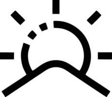 Sonnensymbol auf weißem Hintergrund, Illustration des Sonnensymbolsymbols in Schwarz auf weißem Hintergrund vektor