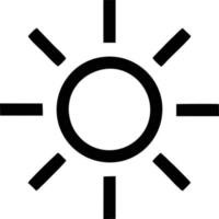 Sonnensymbol auf weißem Hintergrund, Illustration des Sonnensymbolsymbols in Schwarz auf weißem Hintergrund vektor