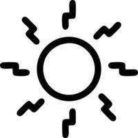 Sol ikon i vit bakgrund, illustration av Sol ikon symbol i svart på vit bakgrund vektor