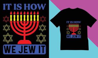 hanukkah t-shirt design. vektor