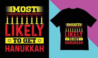 hanukkah t-shirt design. vektor