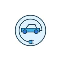 elektrisk bil färgad ikon - ev vektor runda symbol