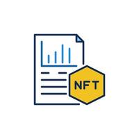 nft-Dokument mit farbigem Symbol für das Statistikvektorkonzept vektor