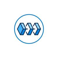 Blockchain-Vektorkonzept blaues rundes Symbol oder Symbol vektor