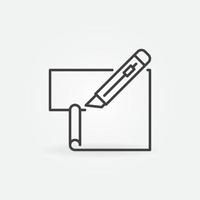 Cutter oder Schreibwarenmesser schneidet das Symbol für die Vektorlinie des Papiers vektor