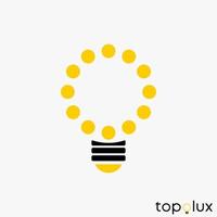 einfache und einzigartige Glühbirne wie Buchstabe oder Wort o Schriftart Bild Grafik Symbol Logo Design abstraktes Konzept Vektor Stock. kann als Symbol für Innenausstattung oder Beleuchtung verwendet werden