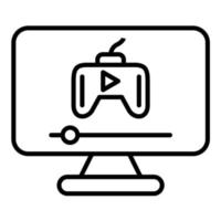 Spiel-Streaming-Liniensymbol vektor