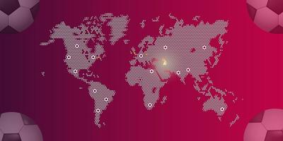 vektor illustration av abstrakt fotboll bakgrund qatar 2022 värld kopp eleganta bakgrund lutning fotboll boll grafisk design mörk bakgrund fotboll eller fotboll värld Karta bakgrund