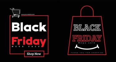 Black Friday-Verkaufsangebot Zeitlich begrenztes Angebot Banner-Design-Vorlage vektor