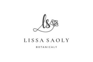 anfangsbuchstabe ls l logo blume, blatt und schönheit. Sammlung von floralen und botanischen Designvorlagen vektor