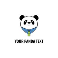 söt tecknad serie panda logotyp vektor