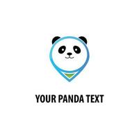 söt tecknad serie panda logotyp vektor