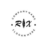 första rx brev logotyp elegant företag varumärke lyx vektor