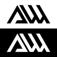 brev en w logotyp design vektor