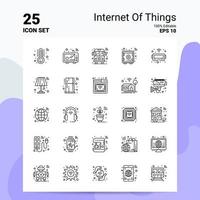 25 Internet der Dinge Icon-Set 100 bearbeitbare Eps 10 Dateien Business-Logo-Konzept-Ideen-Line-Icon-Design vektor