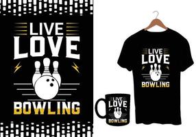 bowling t skjorta design vektor