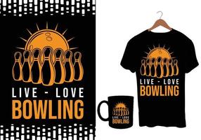 bowling t skjorta design vektor