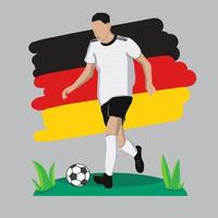 Tyskland fotboll spelare platt design med flagga bakgrund vektor illustration