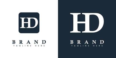 modernes buchstaben-hd-logo, geeignet für jedes unternehmen oder jede identität mit hd- oder dh-initialen. vektor