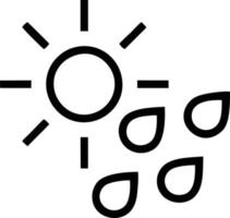 Sonnensymbol auf weißem Hintergrund, Illustration des Sonnensymbolsymbols in Schwarz auf weißem Hintergrund vektor