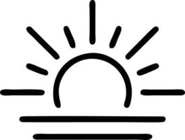 Sonnensymbol auf weißem Hintergrund, Illustration des Sonnensymbolsymbols in Schwarz auf weißem Hintergrund vektor