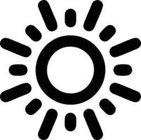 Sonnensymbol auf weißem Hintergrund, Illustration des Sonnensymbolsymbols in Schwarz auf weißem Hintergrund vektor