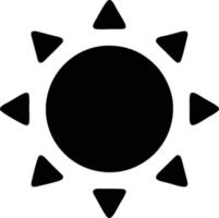 Sol ikon i vit bakgrund, illustration av Sol ikon symbol i svart på vit bakgrund vektor