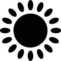 Sol ikon i vit bakgrund, illustration av Sol ikon symbol i svart på vit bakgrund vektor