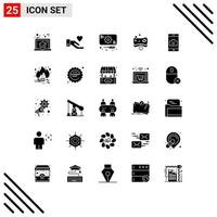25 kreative Symbole moderne Zeichen und Symbole der mobilen Spa-Entwicklung Seife Schönheit editierbare Vektordesign-Elemente vektor