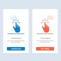 klick finger geste gesten hand antippen blau und rot jetzt herunterladen und kaufen web-widget-kartenvorlage vektor