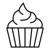 Symbol für Schokoladen-Cupcake-Linie vektor