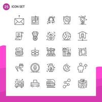 Outline Icon Set Packung mit 25 Zeilensymbolen isoliert auf weißem Hintergrund für ansprechendes Website-Design, Druck und mobile Anwendungen, kreativer schwarzer Symbolvektorhintergrund vektor