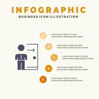 Entlassung Mitarbeiter beenden Job Entlassung Person persönliche solide Symbol Infografiken 5 Schritte Präsentationshintergrund vektor