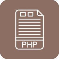 php-linie runde eckhintergrundsymbole vektor