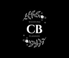 cb initialer brev bröllop monogram logotyper samling, hand dragen modern minimalistisk och blommig mallar för inbjudan kort, spara de datum, elegant identitet för restaurang, boutique, Kafé i vektor