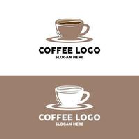 kaffe böna dryck logotyp design i brun Färg vektor illustration