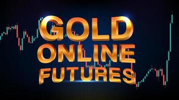 abstrakter futuristischer technologiehintergrund von gold-online-futures und marktgrafik-volumenindikator vektor