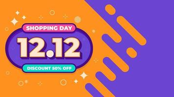 Mega Sale 12.12 Shopping Day Banner, Hintergrunddesign für Rabattveranstaltung im Dezember mit flacher Vektorillustration vektor