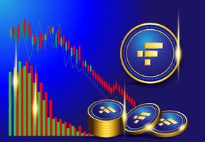 ftx kryptowährungsmarkt nach unten illustration vektor
