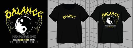 Balance für Streetstyle-T-Shirt-Designgrafik vektor