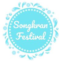 songkran thailand festival bunt quadratisch social media banner wasserspritzer design tropischer hintergrund vorlagendesign vektor