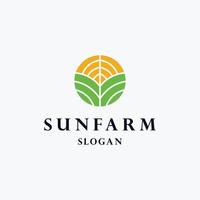 Sonnenfarm-Logo-Vorlage, Vektorgrafik-Design vektor